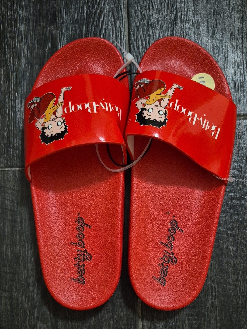 Betty Boop Red Kids Slide Sandals with Character Graphic Size 9